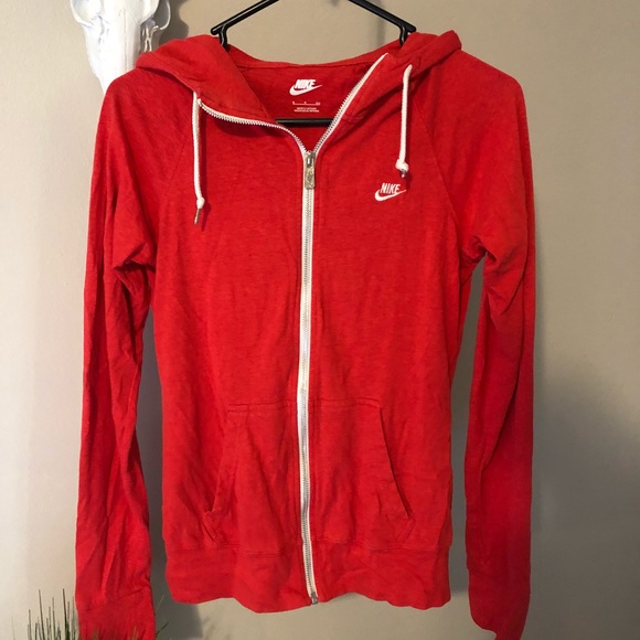 Red Nike zip up hoodie - Picture 2 of 4